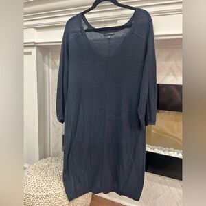 Banana Republic Midnight Blue Pima Cotton and Wool Light Weight Knit Dress XL